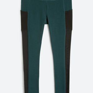 Black and Green Side Pocket 7/8 Legging